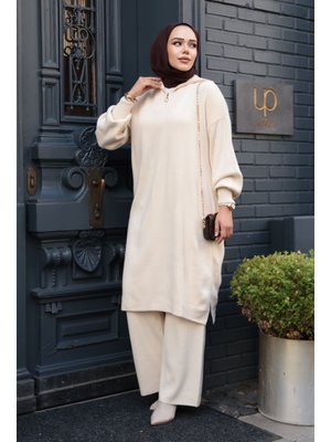 Neva Style Krem Triko İkili Takım 6036kr