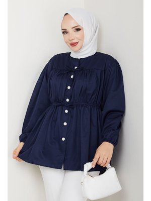 Pamuk Butik Büzgülü Bağlama Detaylı Gömlek