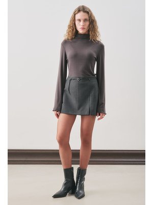MANUKA Antrasit Kemer Detaylı Mini Etek