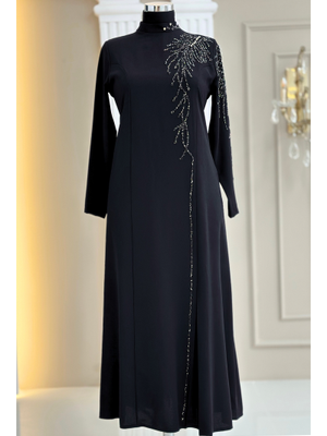 Amine Hüma Siyah Elisa Abiye Elbise