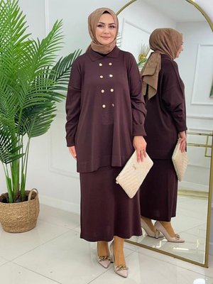 MODANURSEDA Kahverengi Etek Takım