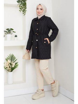 Pamuk Butik Beli Tünel Geçişli Kapitone Ceket Mont