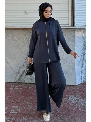 Benguen Lacivert Fermuarlı İkili Takım