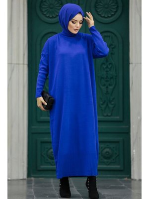 Neva Style Sax Mavisi Triko Elbise 3409sx