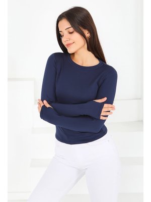 Tofisa Lacıvert Lacivert Parmak Geçmeli Modal Bady