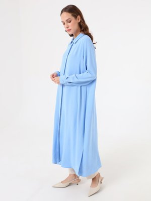 Refka Mavi Gömlek Yaka Uzun Tunik