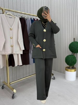 MODANURSEDA Haki Pantolon Takım