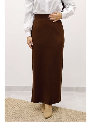 Tesettür Dünyası Acı Kahve Triko Etek