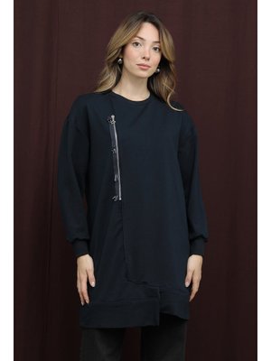 Podyumplus 10735tun İşlemeli Ve Fermuarlı Tunik