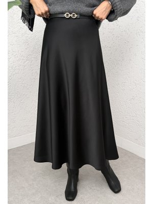 Salih Çelebi Siyah A Kesim Saten Etek