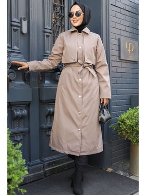 Neva Style Düğmeli Vizon Trençkot 62131v