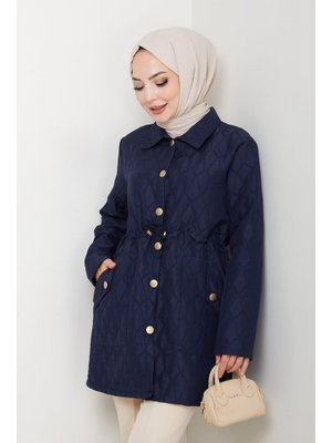 Pamuk Butik Beli Tünel Geçişli Kapitone Ceket Mont