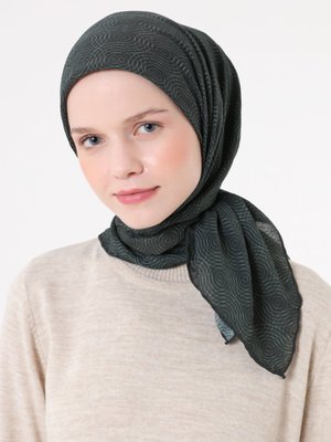 Miray Fort Eşarp Halka Desen Zümrüt