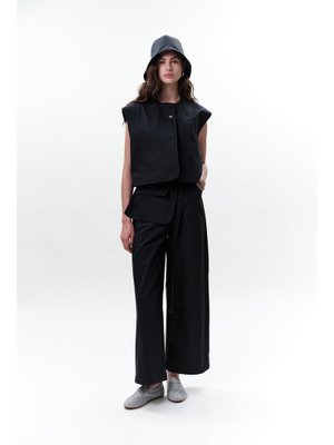 MANUKA Lacivert Cep Detaylı Kısa Yelek