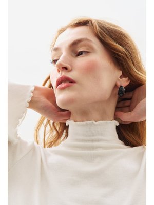 MANUKA Ekru Balıkçı Yaka Bluz