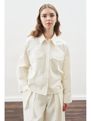 MANUKA Ekru Dikiş Detaylı Bomber Gömlek