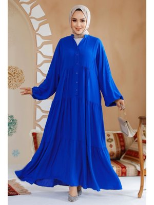 Neva Style Kat Piliseli Sax Mavisi Elbise 20612sx