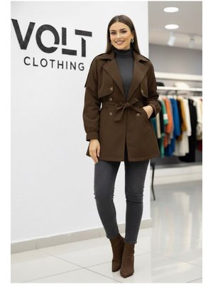 Volt Clothing Kahverengi Apoletli Rüzgarlıklı Trençkot