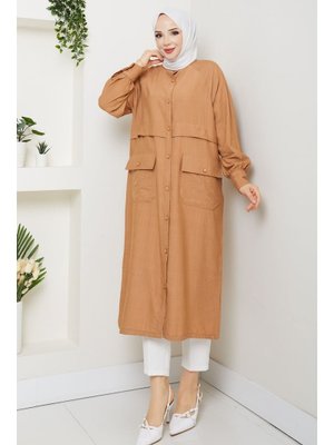 Pamuk Butik Cepli Robalı Düğme Kapamalı Giy Çık Kap