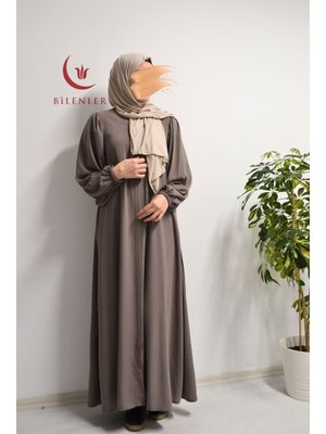 Bilenler Kuşaklı Medine İpeği Balon Kol Ferace