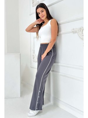 Tofisa Fume Füme Şetit Ve Çıtcıt Detaylı Modal Pantolon