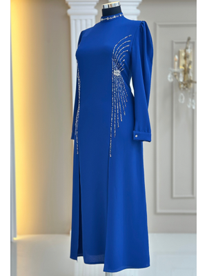 Amine Hüma İndigo Duru Abiye Elbise