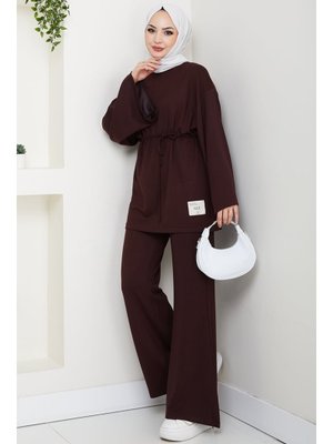 Bestenur Kahve İpli Arma Detay Oysho İkili Takım