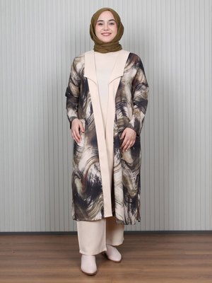 Moda Gazel Haki Desenli Takım