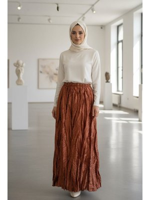 Neva Style Buruşuk Kiremit Etek 9227krmt