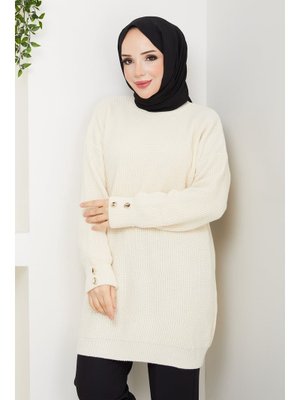 Pamuk Butik Kolu Taşlı Tunik