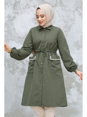 Neva Style Düğmeli Haki Kap 91781hk