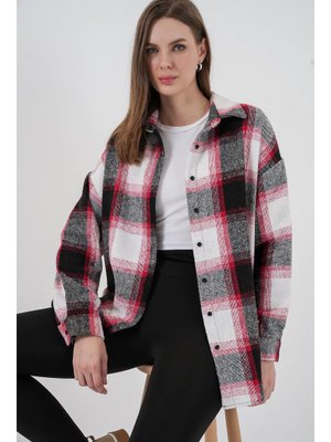 Bigdart Kiremit Ekose Desen Oversize Oduncu Gömlek