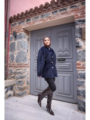 Bwest Lacivert Fok Kaşe Ceket