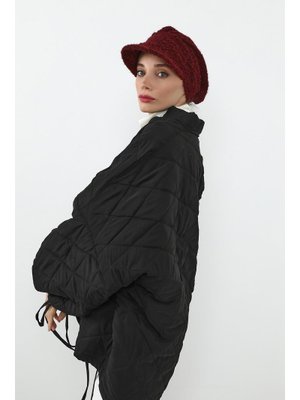 Aisha`s Design 73tk Bordo Kışlık Siperlikli Tüylü Kaşe Şapka Bone,b