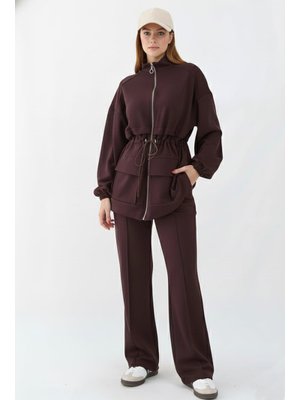 Benguen Kahverengi Belden Büzgülü Scuba Takım