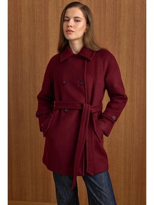 Olcay Mürdüm Reglan Kol Kruvaze Kısa Kaban