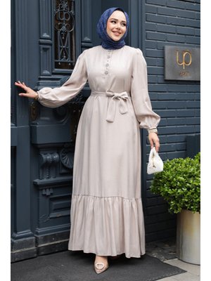 Neva Style Detaylı Taş Jakar Elbise 23891tas