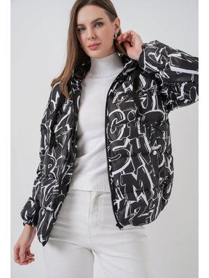 Bigdart D. Siyah Desenli Şişme Mont