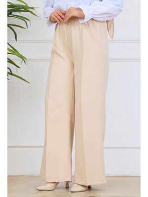 Misskayle Bej Önü Dikiş Detaylı Dabıl Pantolon