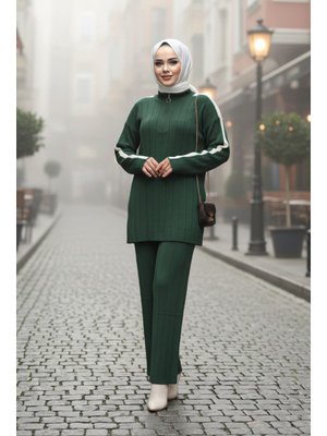 Neva Style Zümrüt Yeşili Triko İkili Takım 50163zy