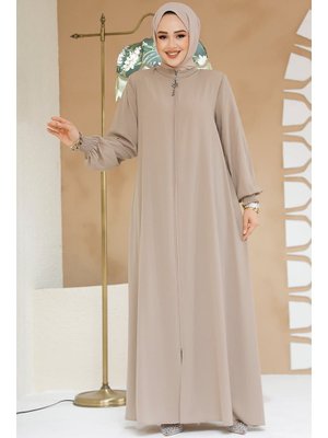 Neva Style Fermuarlı Bej Ferace 45287bej