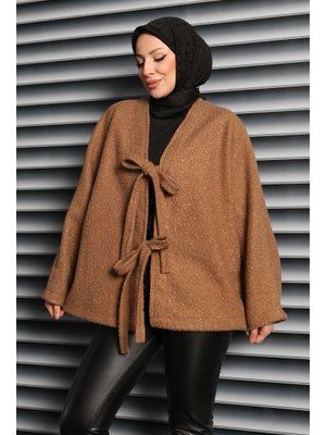 Tofisa Taba Çift Bağcık Detaylı Buklet Ceket