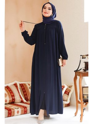 Neva Style Fermuarlı Lacivert Ferace 45290l