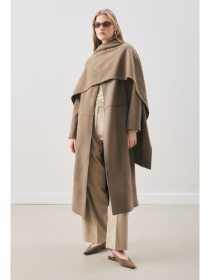 MANUKA Haki Soft Kaşe Atkılı Kaban