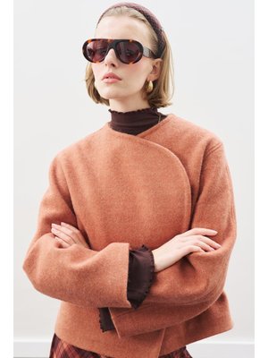 MANUKA Kiremit Yünlü Kısa Ceket