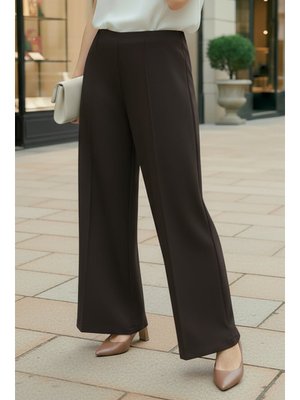 Salih Çelebi Acı Kahverengi Likralı Scuba Pantolon