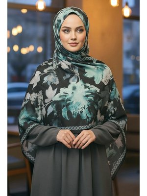 Tofisa Petrol Midnight Bloom Serisi Pamuk Şal