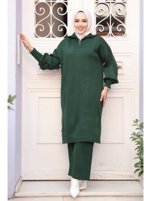 Neva Style Zümrüt Yeşili Triko İkili Takım 6036zy