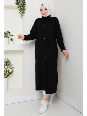 Pamuk Butik Düğme Kapamalı Boğaz Detaylı Triko Hırka