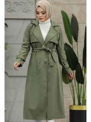 Neva Style Düğmeli Haki Trençkot 6103hk